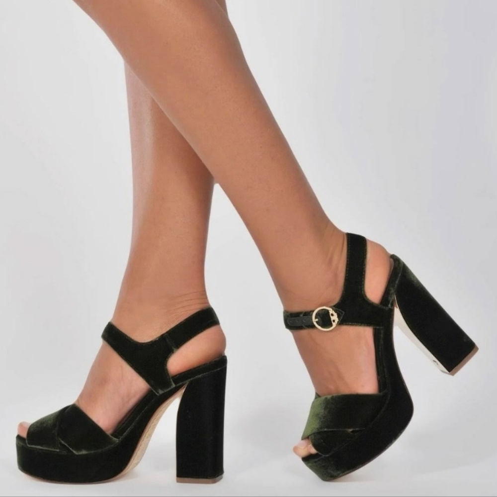 Tory Burch Loretta 115mm Velvet Slingback Platform Sandal